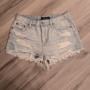Aeropostale Light Blue Ripped Frayed Denim Shorts